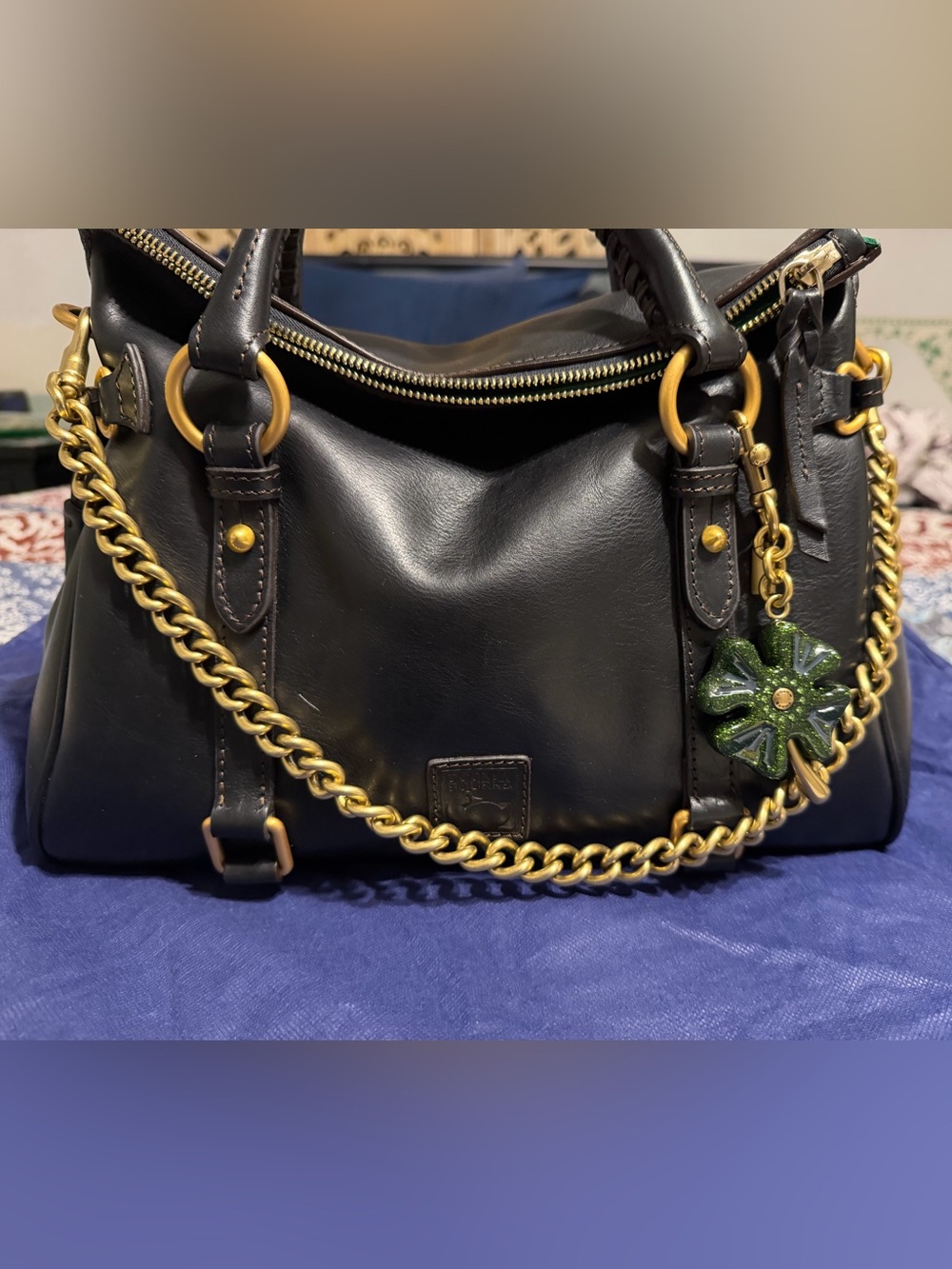 Florentine Large Satchel with charms - Black